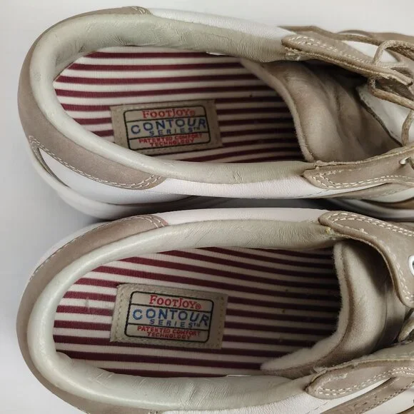 FOOTJOY Contour Series Golf Shoes White Tan Womens 8 - Picture 12 of 13